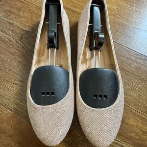 Express Women’s Sparkle round Toe Flats in Light Gold